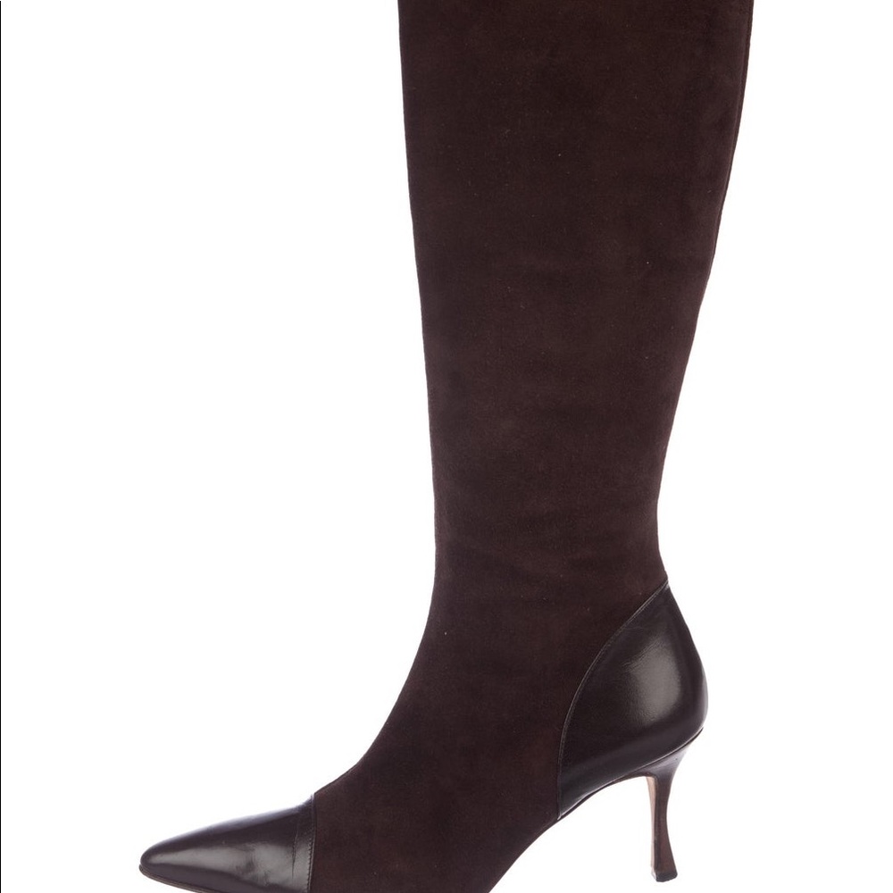 Manolo Bhahnik Brown suede/leather boots